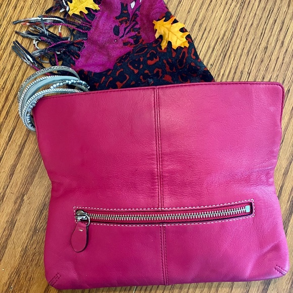 PINK LEATHER COACH Trunlock Slim Envelope Wallet - Picture 7 of 8